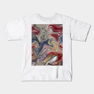 Colorful Silk Marble - Digital Liquid Paint Kids T-Shirt